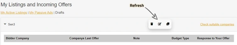 My Listings and Incoming Offers page Refresh